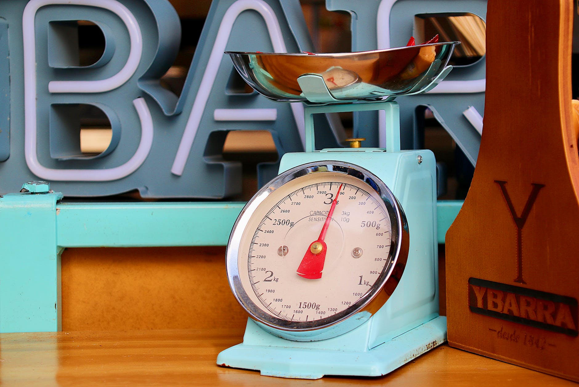 photo of a weight scale